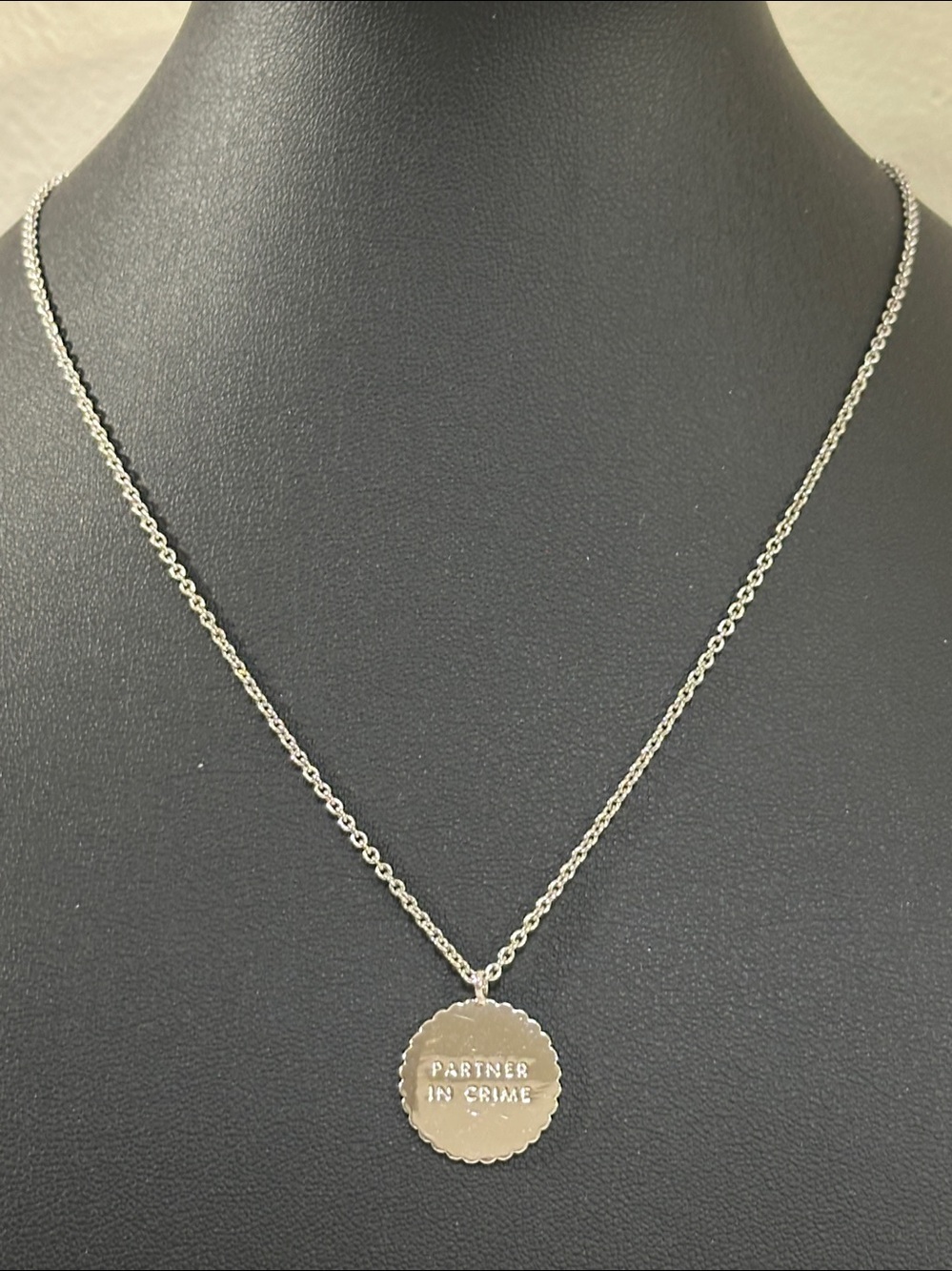 Kate Spade Partner In Crime Pendant Silver Tone Necklace